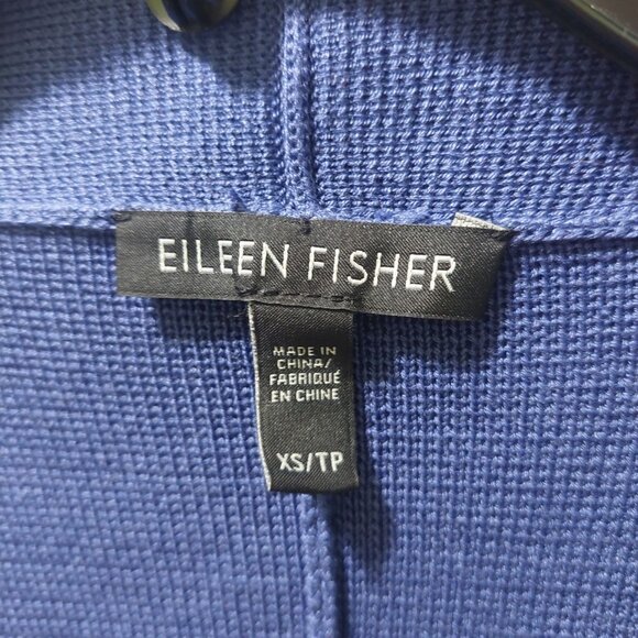 Eileen Fisher Womens Purple Open Front Cardigan XS - Silk & Organic Cotton Blend - Picture 5 of 8